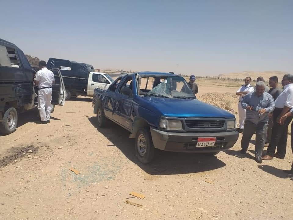 تصادم 3 سيارات في نجع حمادي