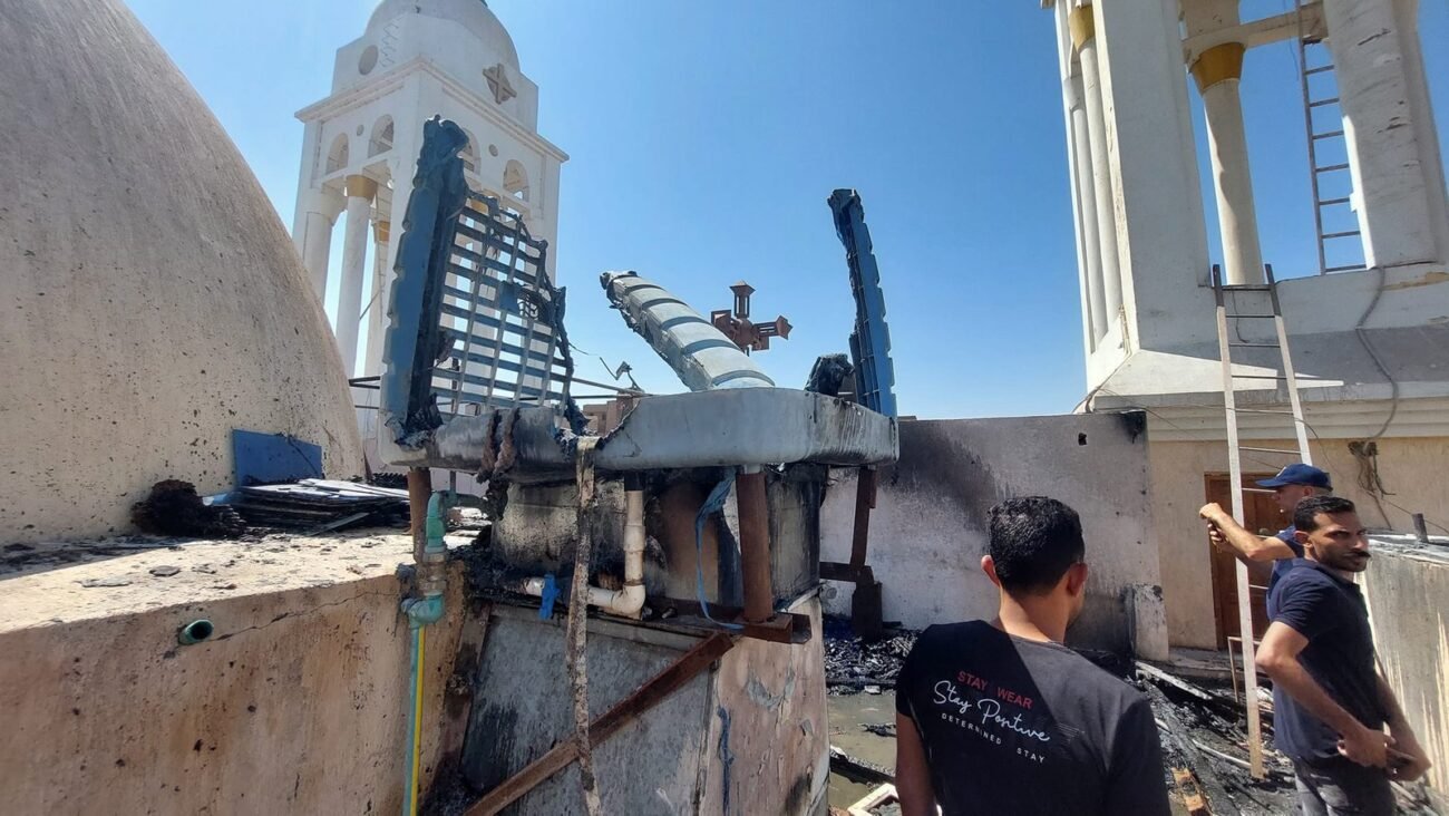 حريق بكنيسة العذراء في إسنا