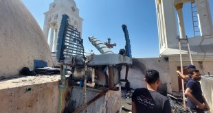 حريق بكنيسة العذراء في إسنا