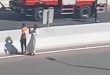 السيطرة على حريق بسيارة بيجو أعلى كوبري الرياح