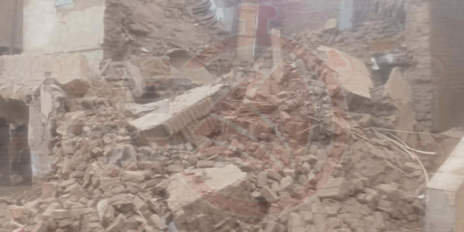 انهيار منزلين في نجع سعد