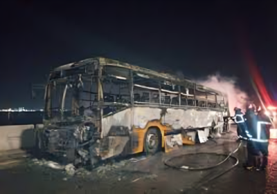 اشتعال أتوبيس_صورة أرشيفية