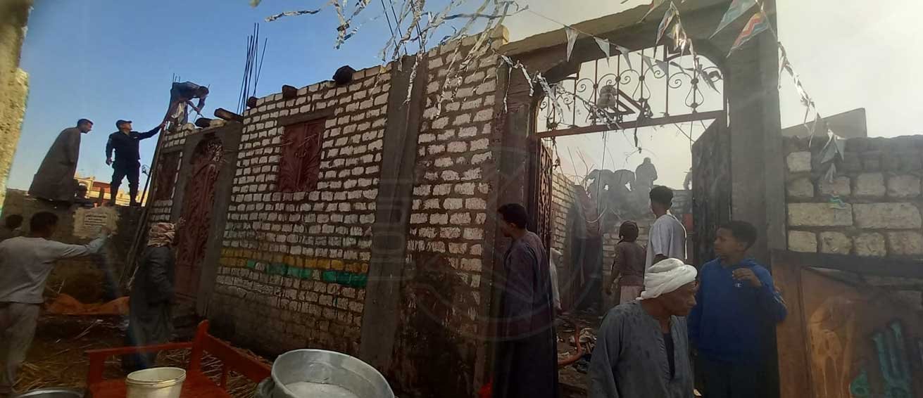 حريق ضخم في بهجورة بنجع حمادي