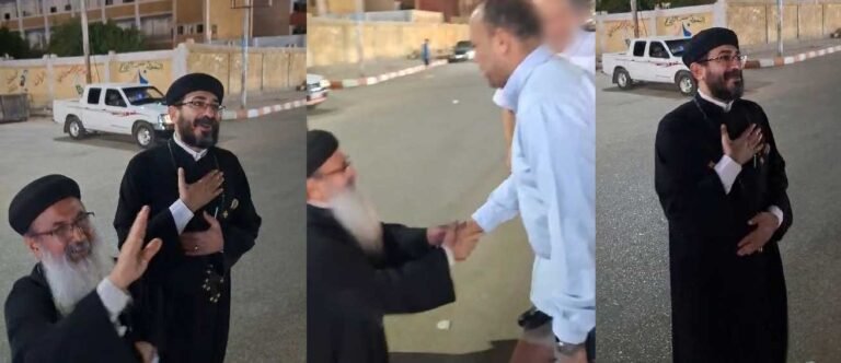 قساوسة يوزعون تهاني عيد الأضحى بين المواطنين