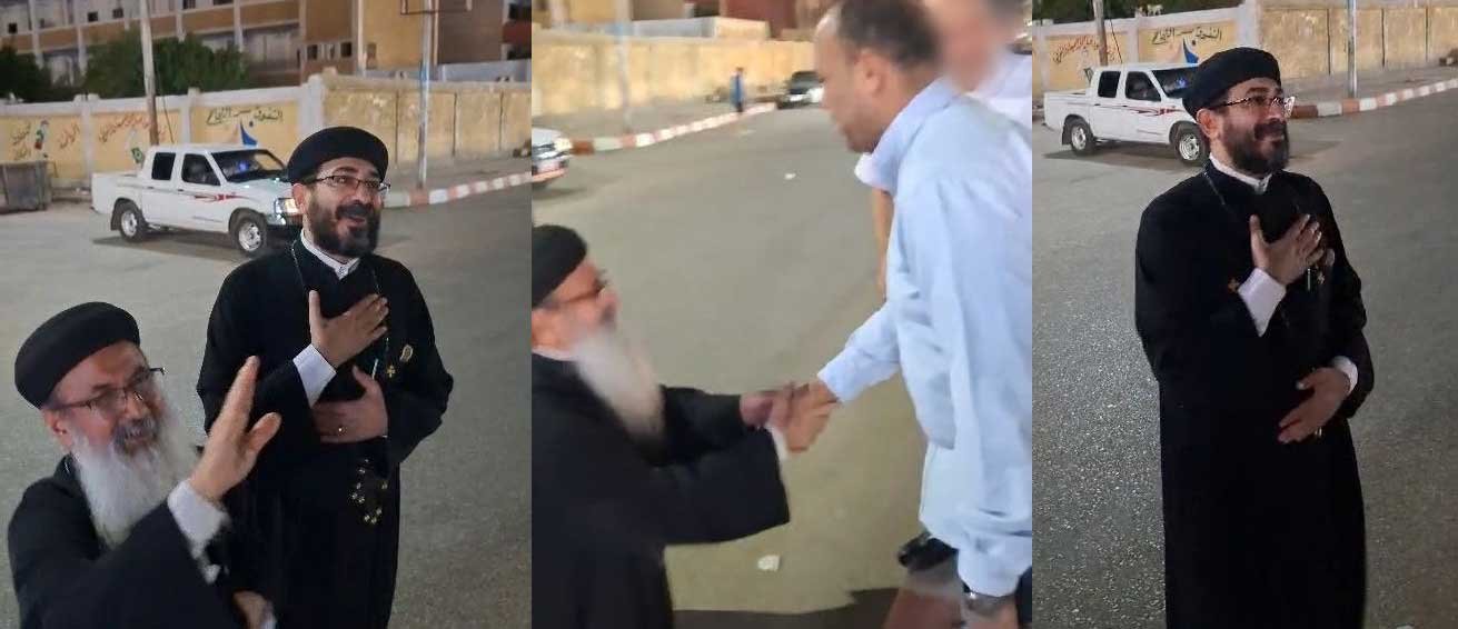 قساوسة يوزعون تهاني عيد الأضحى بين المواطنين